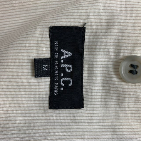 A.P.C. Size M Grey Cream Cotton Wool Notch Lapel Sport Coat