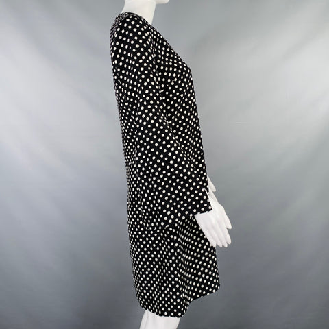 MICHAEL KORS COLLECTION Size 4 Black White Silk Polka Dot Bell Sleeves Dress