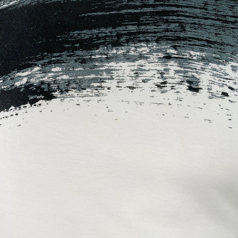 EMPORIO ARMANI Size XL White Black Grey Abstract Brushstroke Cotton Crew Neck T-shirt