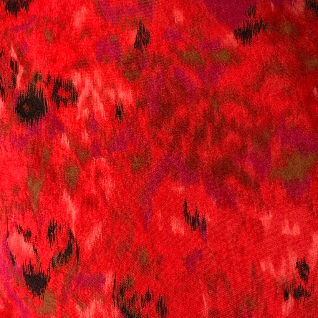 AGNÈS B. Size M Red Black Marbled One Pocket Long Sleeve Shirt