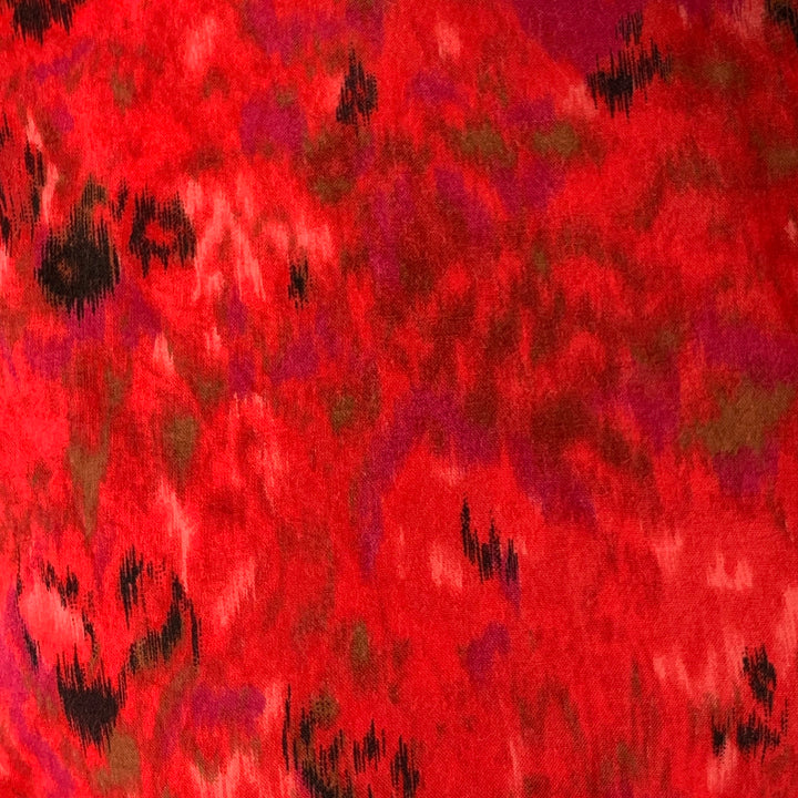 AGNÈS B. Size M Red Black Marbled One Pocket Long Sleeve Shirt