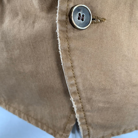 DANIELE ALESSANDRINI Size L Khaki Cotton Buttoned Vest