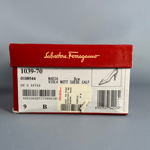 SALVATORE FERRAGAMO Size 9 Purple Suede Pumps