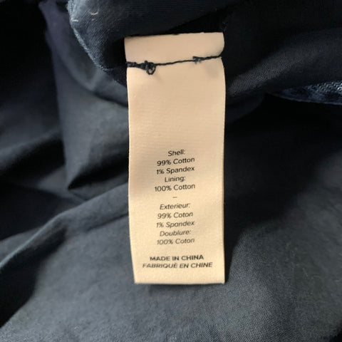 CINQ a' SEPT Size 8 Navy Cotton Bubble Hem Mini Skirt
