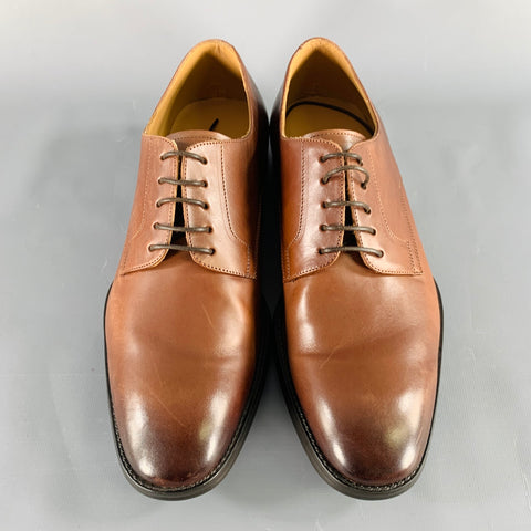 GIORGIO ARMANI Size 7.5 Brown Leather Lace-Up Shoes