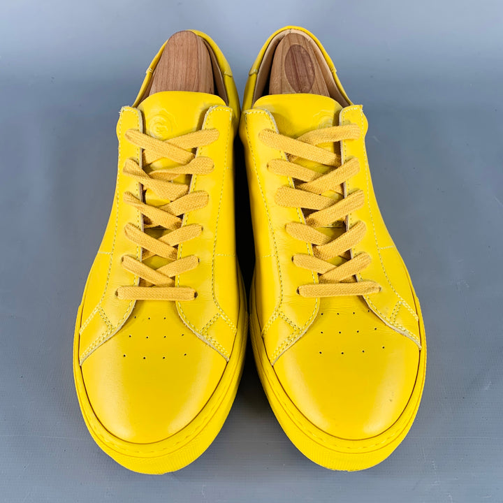 GREATS Size 9 Yellow Leather Low Top Lace-Up Sneakers