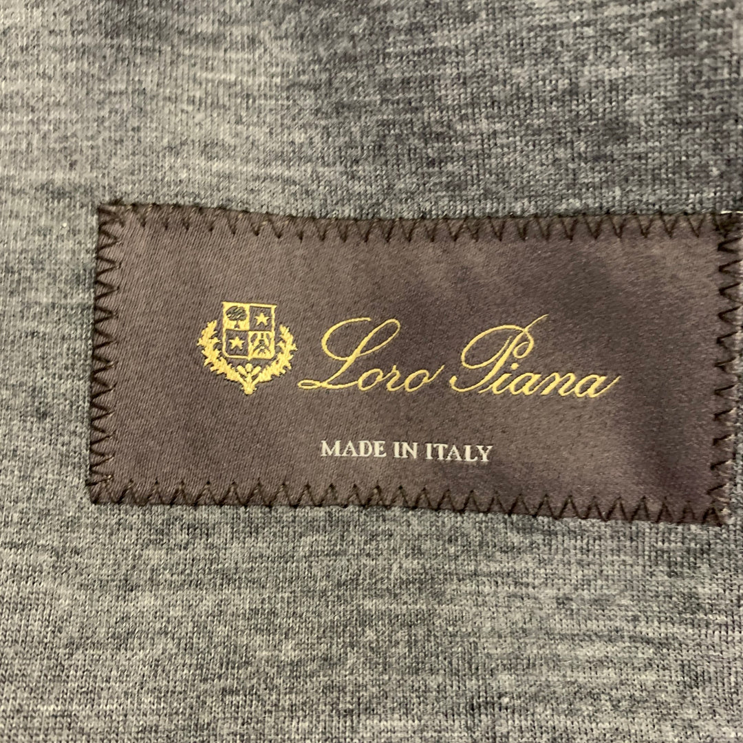 LORO PIANA Size 40 Grey Virgin Wool Single Breasted Notch Lapel Jacket