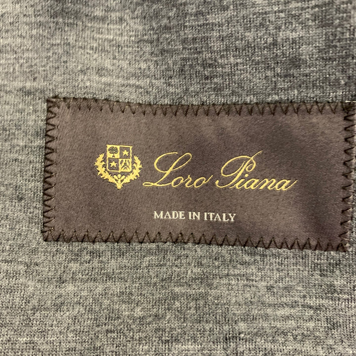 LORO PIANA Size 40 Grey Virgin Wool Single Breasted Notch Lapel Jacket