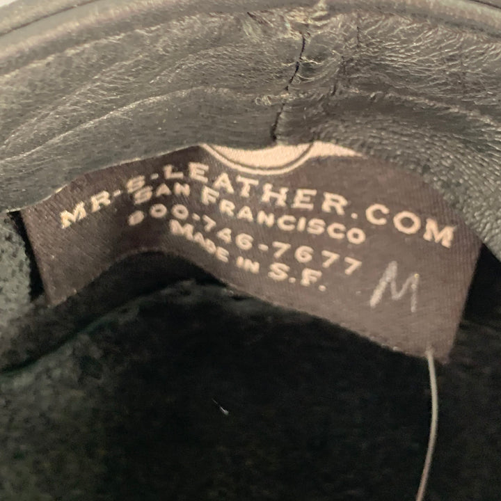 MR. S LEATHER Size M Black Leather Miner Cap Hat
