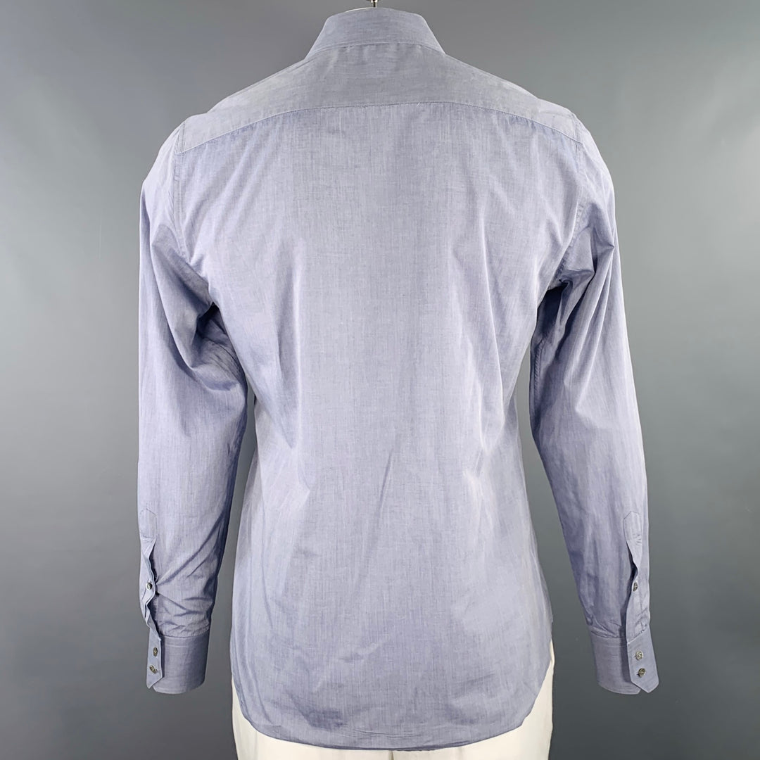 GUCCI Size L Blue Grey Fitted Button Up Long Sleeve Shirt