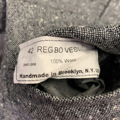 BAND OF OUTSIDERS Size 42 Grey Black White Tweed Wool Vest