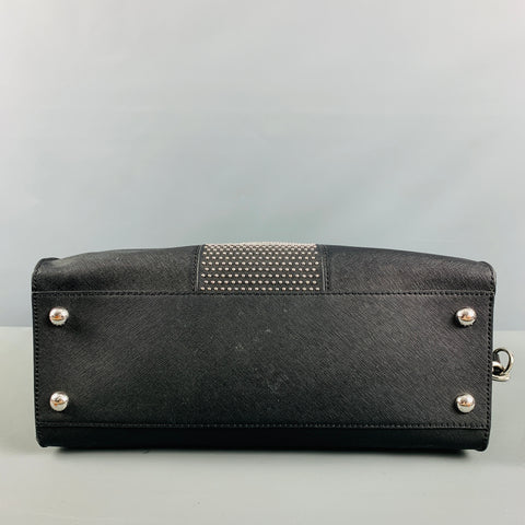 MICHAEL by MICHAEL KORS Black Studded Coated Canvas Tote Handbag