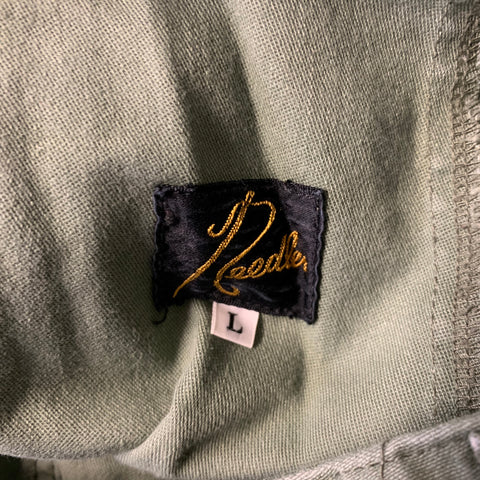 NEEDLES Size 34 Green Olive Patchwork Cotton Drawstring waist Casual Pants