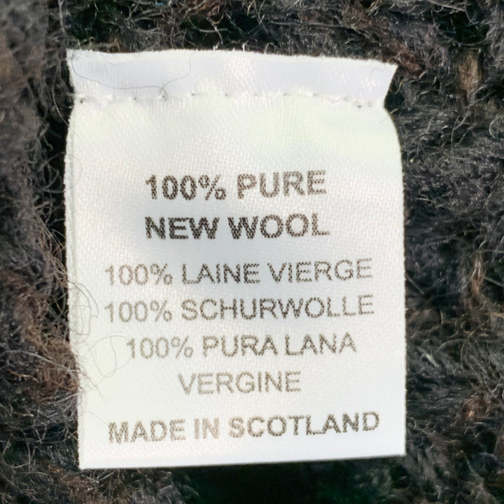 TENDER CO. Size XL Brown Heather Virgin Wool Rib Knit Crew Neck Sweater