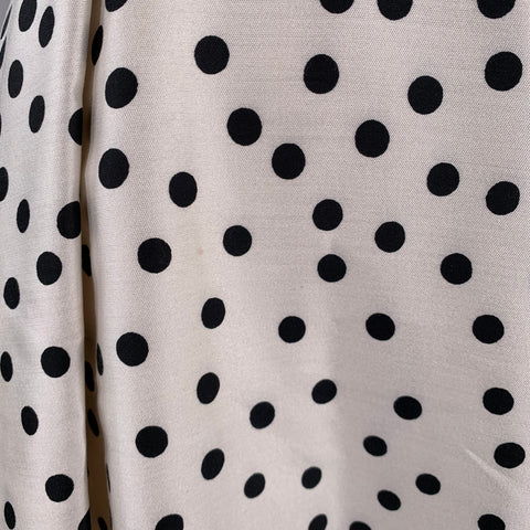 L.K.BENNETT Size 2 Beige Black Wool Silk Polka Dot A-Line Dress