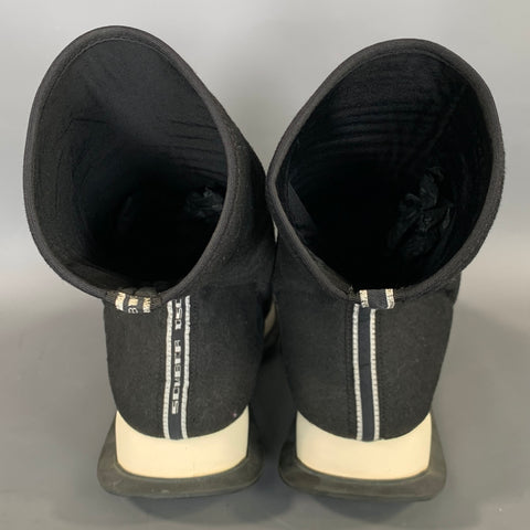 DRKSHDW Size 9 Black White Fabric Pull On Boots