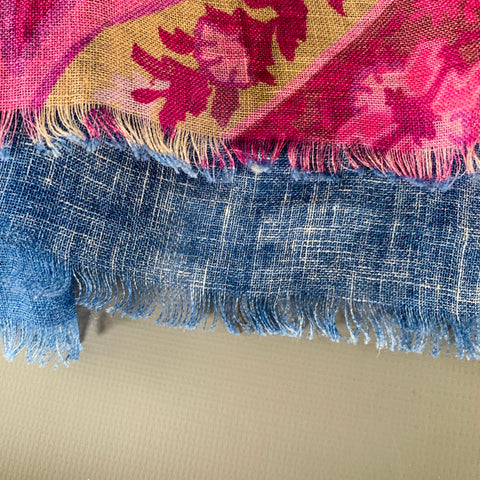Écharpe en lin ETRO rose vert aquarelle