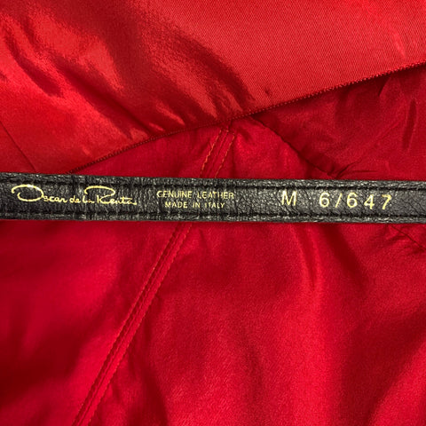 OSCAR DE LA RENTA Size M Red Silk Taffeta One Shoulder Knee Length Cocktail Dress