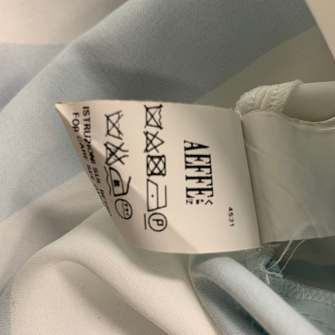 MOSCHINO Size 4 Light Blue & White Cotton and Polyester Stripe Sleeveless Dress
