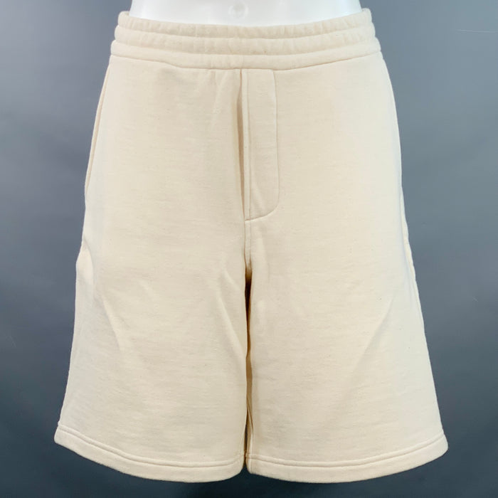 PRADA Size M Beige Cotton Sweatpants Drawstring Athletic Shorts
