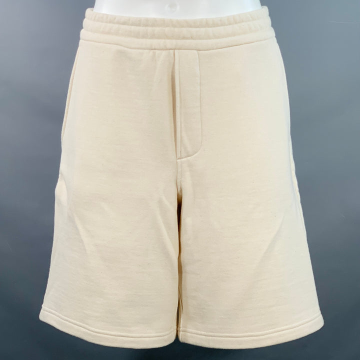 PRADA Size M Beige Cotton Sweatpants Drawstring Athletic Shorts
