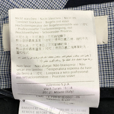Costume VALENTINO Taille 38 Laine à Carreaux Bleu Gris Col Cranté