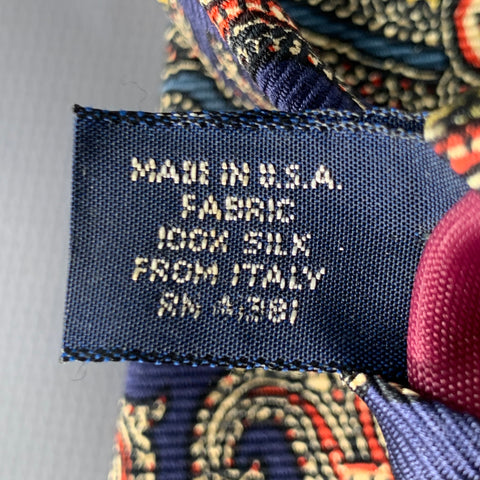 POLO by RALPH LAUREN Navy Yellow Paisley Silk Tie