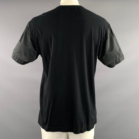 COMME des GARCONS Size L Black Solid Cotton Viscose Angora Oversized T shirt