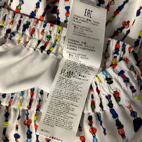 MSGM Size 6 White Multi-Color Polyester Beaded Pattern Outfits & Sets