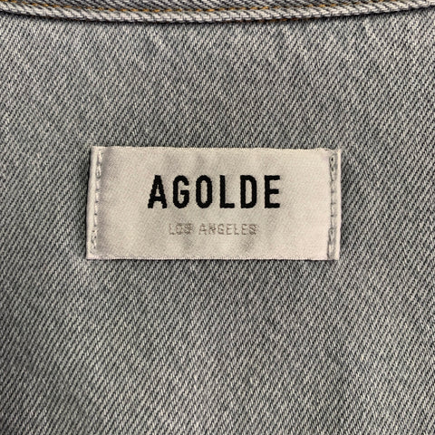 AGOLDE Size XL Grey Cotton Denim Two Pockets Snaps Long Sleeve Shirt