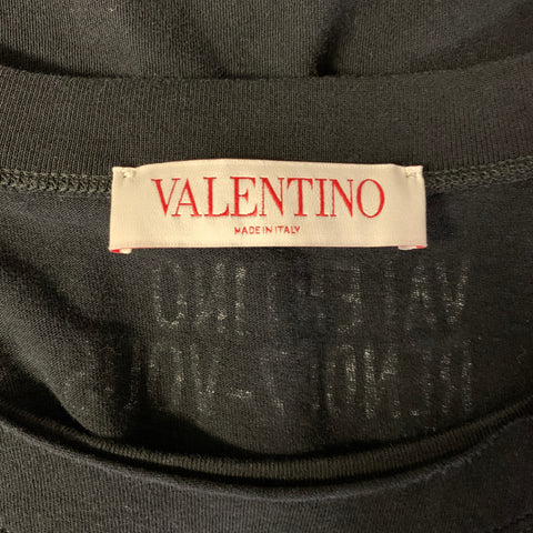 VALENTINO Size L Black Multi Color Graphic Cotton Oversized T shirt