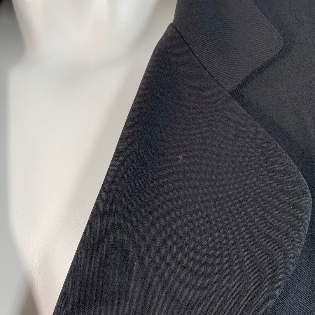 ARMANI COLLEZIONI Size 2 Black Acetate Silk Jacket Blazer