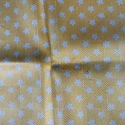 VERSACE Yellow White Stars Silk Pocket Square