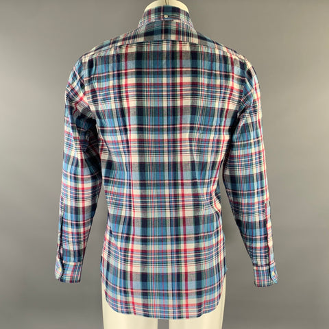 TAYLOR STITCH Size S Blue Multi-Color Plaid Cotton Button Down Long Sleeve Shirt
