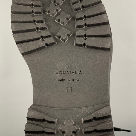 Bottes cheville à lacets en cuir noir AQUATALIA Taille 11