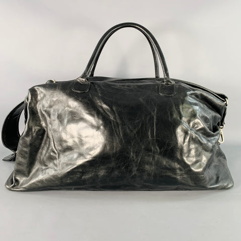 MOORE & GILES Black Leather Duffle Bag