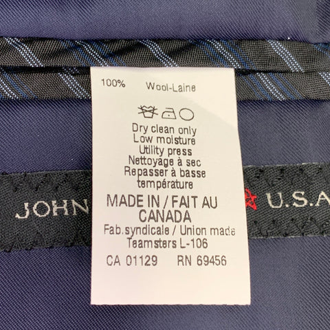 JOHN VARVATOS * U.S.A. Size 40 Navy Wool Notch Lapel Sport Coat