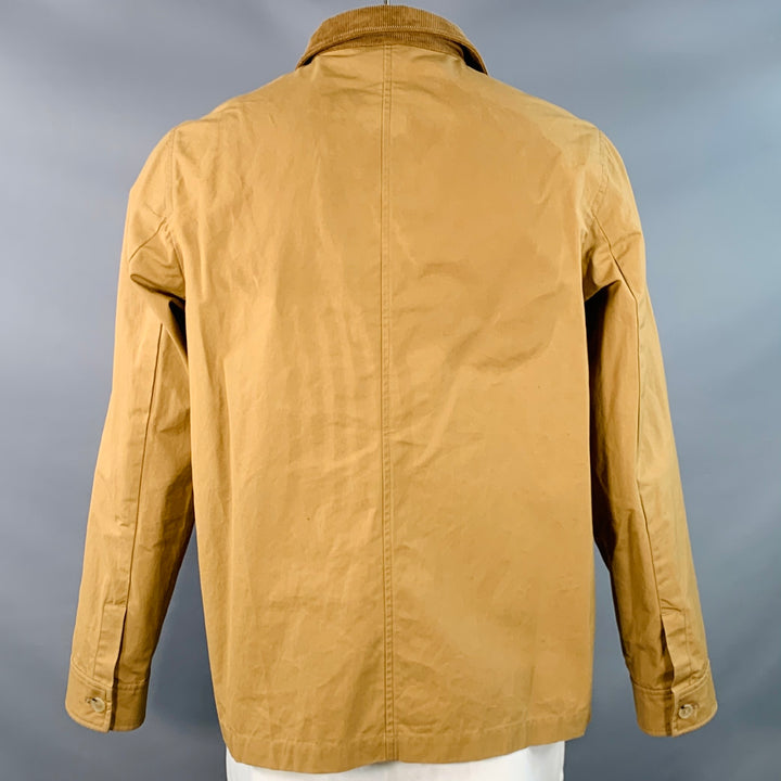 A.P.C. Size L Tan Brown Cotton Corduroy Collar Button Up Jacket