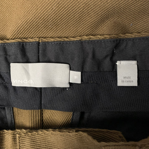 VINCE Size 32 Brown Twill Cotton Blend Straight Casual Pants
