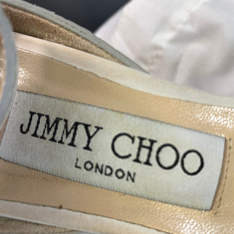 JIMMY CHOO Size 5.5 White Strap Sandals