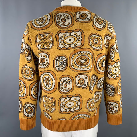 LEVI'S VINTAGE Size XL Tan Yellow Knitted Wool Blend Crewneck Sweater