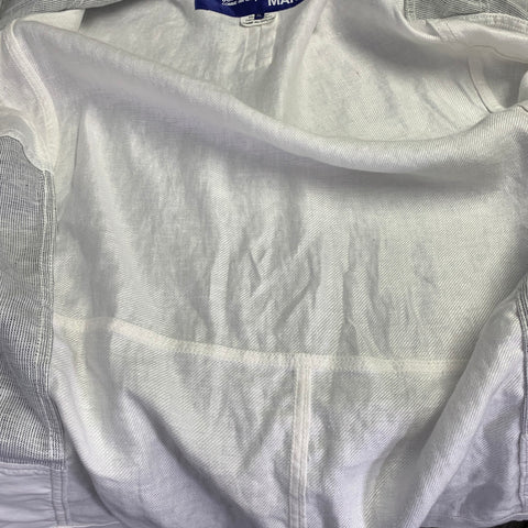 JUNYA WATANABE Size XL White Indigo Pinstripe Linen Cotton Sport Coat