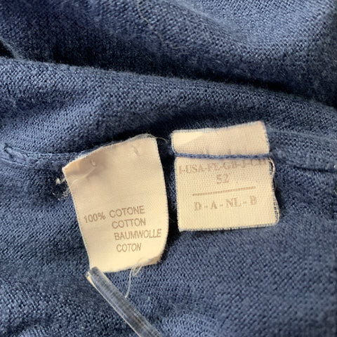 BRUNELLO CUCINELLI Size M Navy Grey Cotton Zip Mock Neck Sweater
