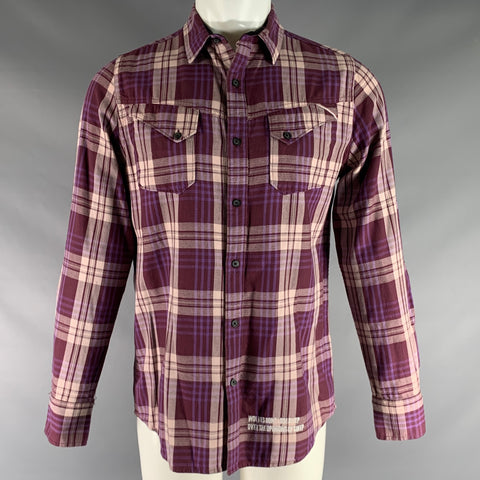 CULT OF INDIVIDUALITY Size S Purple Plaid Cotton Button Up Long Sleeve Shirt
