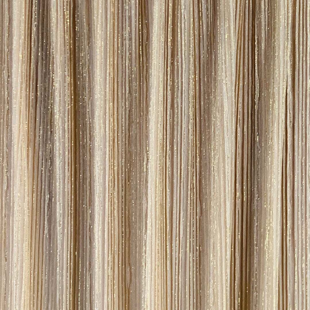 ABS Size M Cream Gold Polyester Metallic Pleated Maxi Skirt