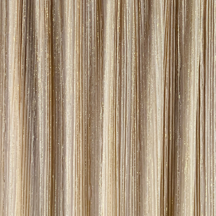 ABS Size M Cream Gold Polyester Metallic Pleated Maxi Skirt