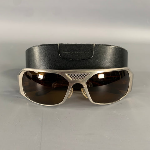 BARTON PERREIRA Silver Tortoise Shell Mixed Pattern Sunglasses