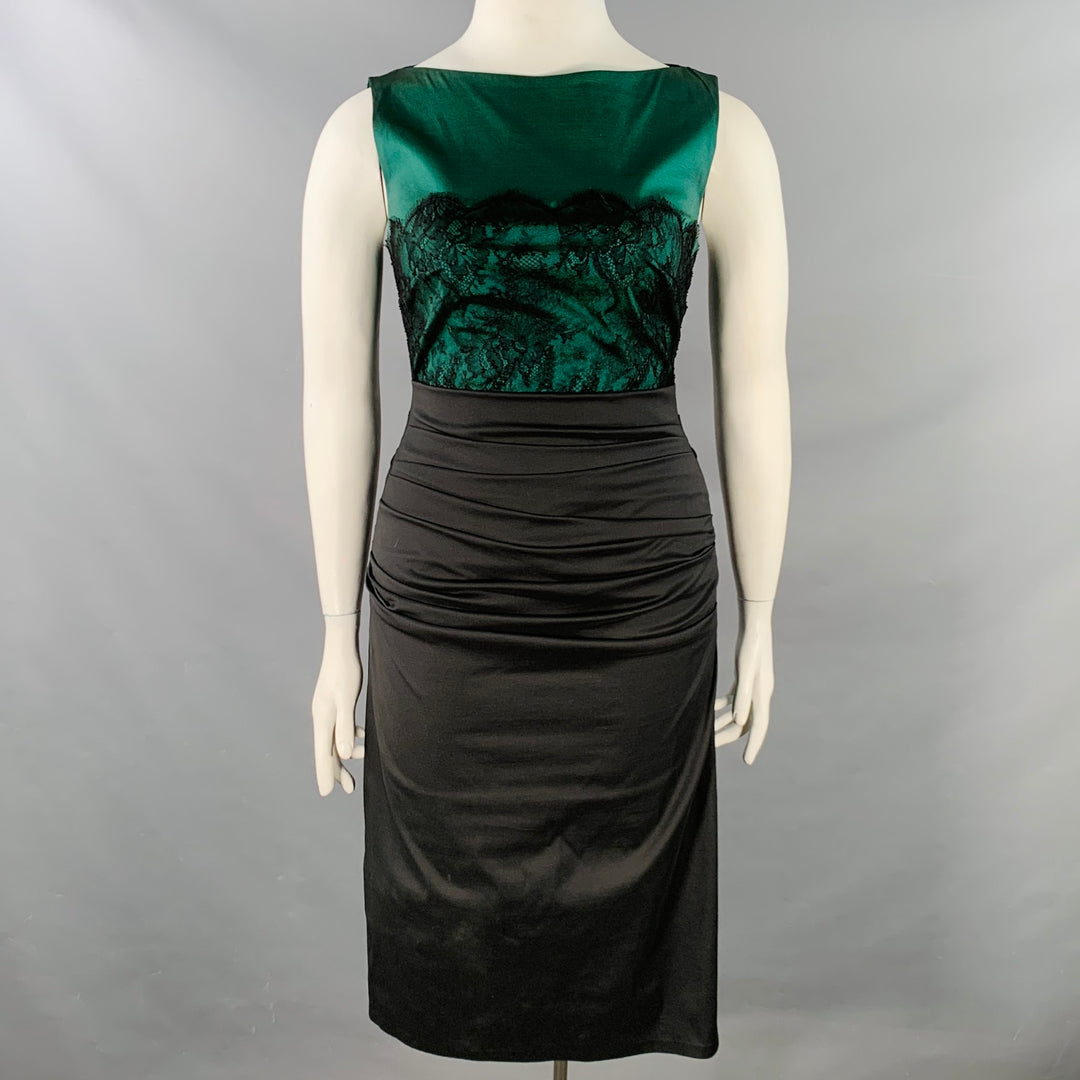 TALBOT RUNHOF Size 10 Green Black Polyester Blend Lace Panel Cocktail – Sui  Generis Designer Consignment