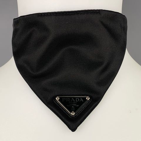 PRADA Size M Black Nylon Pet Bandana
