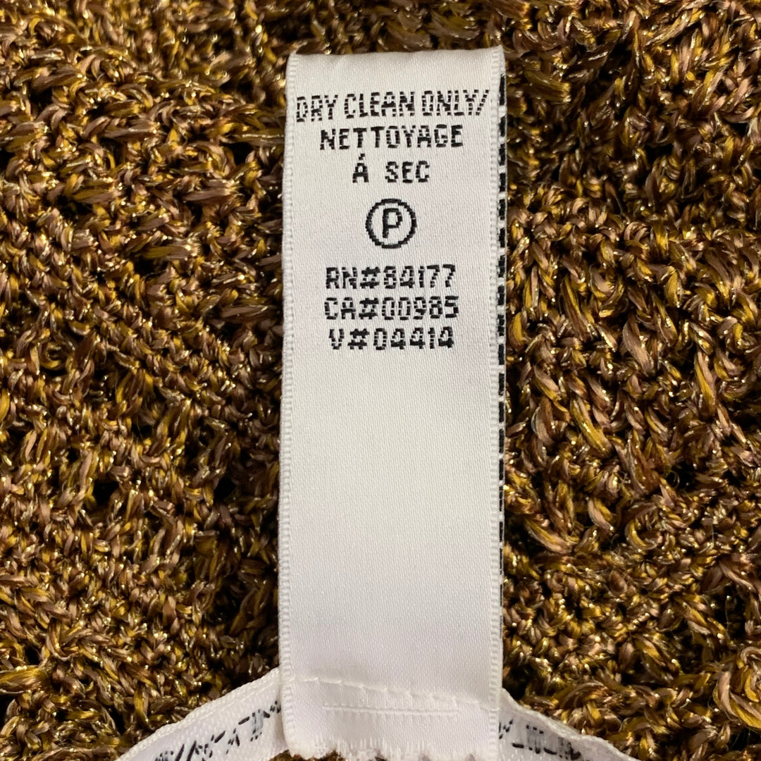 DIANE VON FURSTENBERG Size M Gold Acetate Blend Crochet Dress
